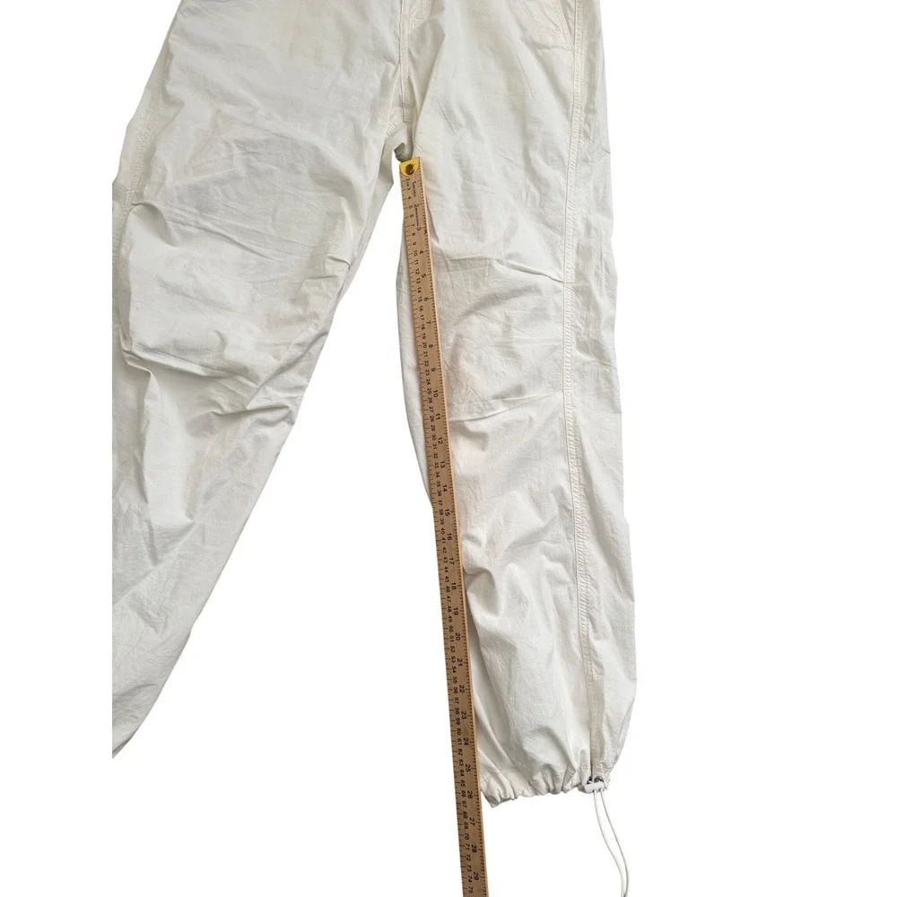American Eagle Parachute Pants Mens Medium White Stretch Drawstring Joggers M